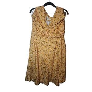 Women's Huhot Yellow White Flower Halter Sundress XL